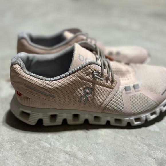 On Running Shoes - On Running Women's Pink and Gray Athletic Shoes